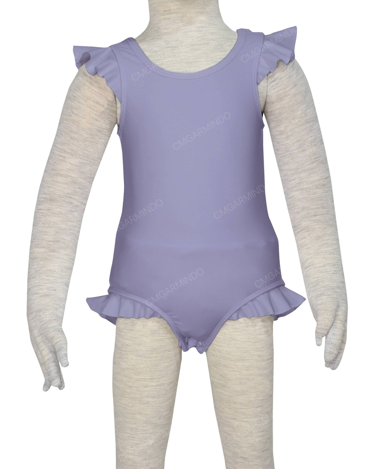 Frill Shoulder and Leg Scoop Back Snaps One Piece