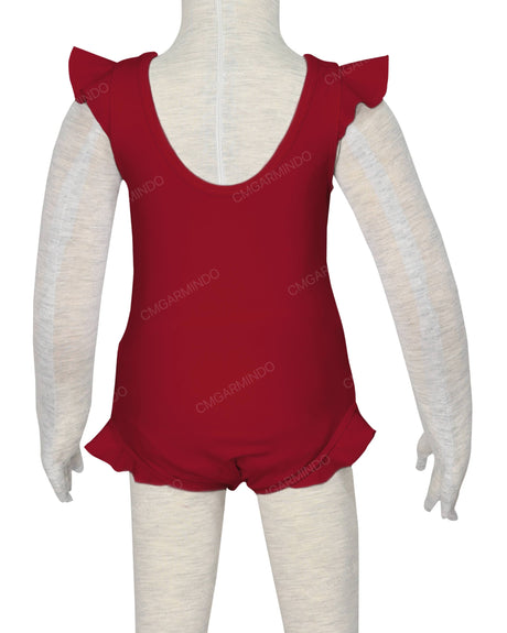 Frill Shoulder and Leg Scoop Back Snaps One Piece