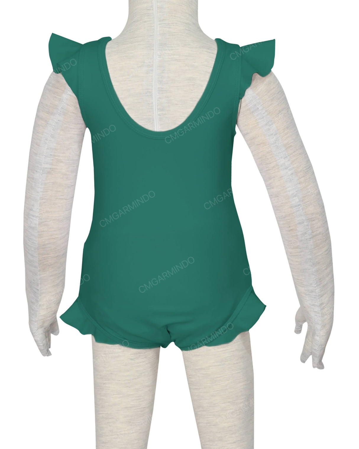 Frill Shoulder and Leg Scoop Back Snaps One Piece