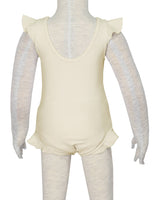 Frill Shoulder and Leg Scoop Back Snaps One Piece