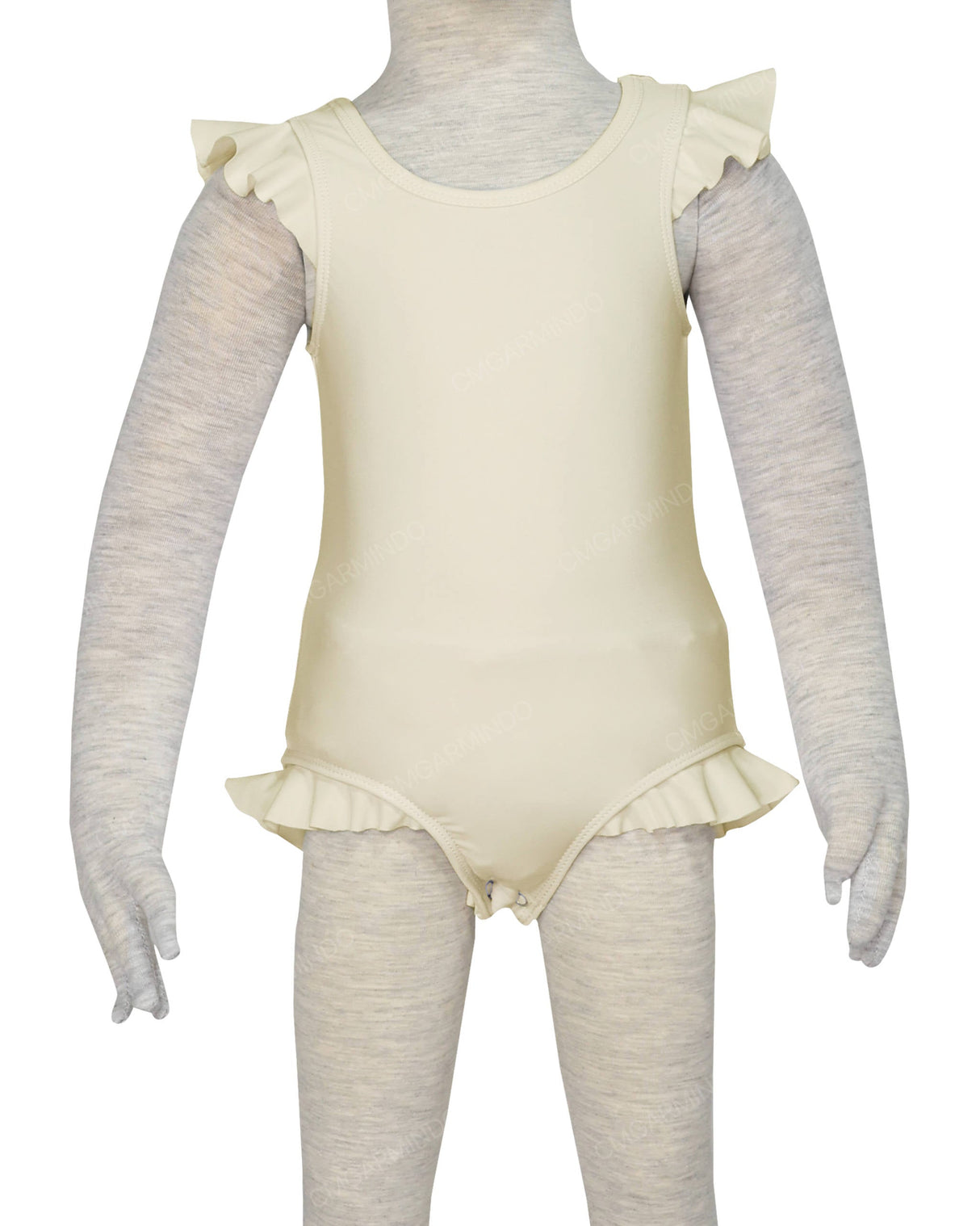 Frill Shoulder and Leg Scoop Back Snaps One Piece