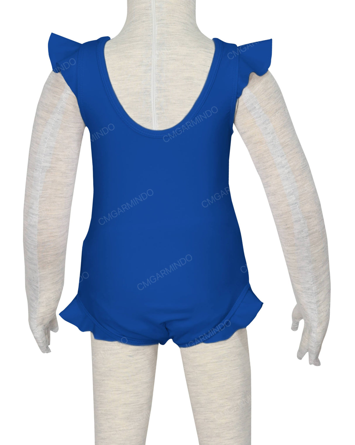 Frill Shoulder and Leg Scoop Back Snaps One Piece