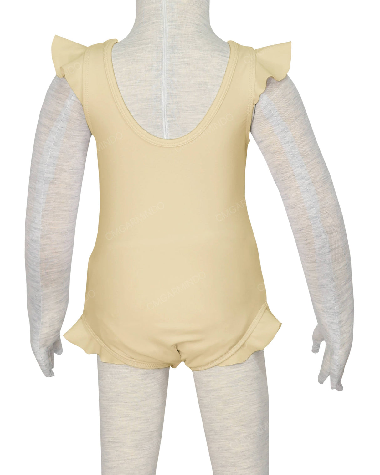 Frill Shoulder and Leg Scoop Back Snaps One Piece