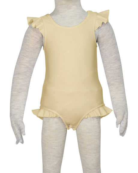 Frill Shoulder and Leg Scoop Back Snaps One Piece