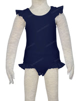 Frill Shoulder and Leg Scoop Back Snaps One Piece