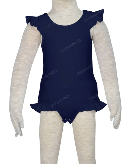Frill Shoulder and Leg Scoop Back Snaps One Piece
