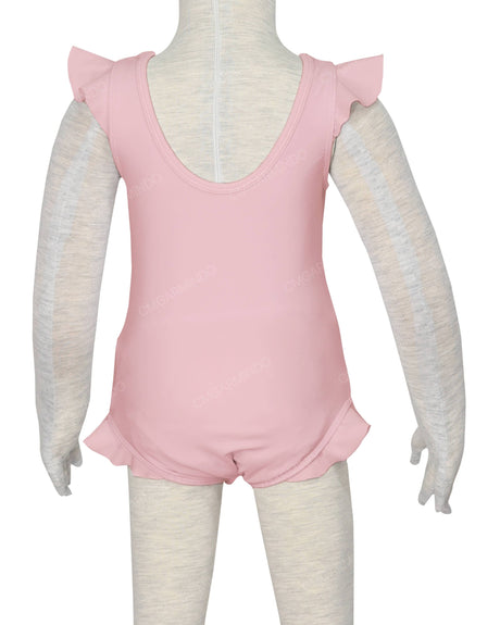 Frill Shoulder and Leg Scoop Back Snaps One Piece