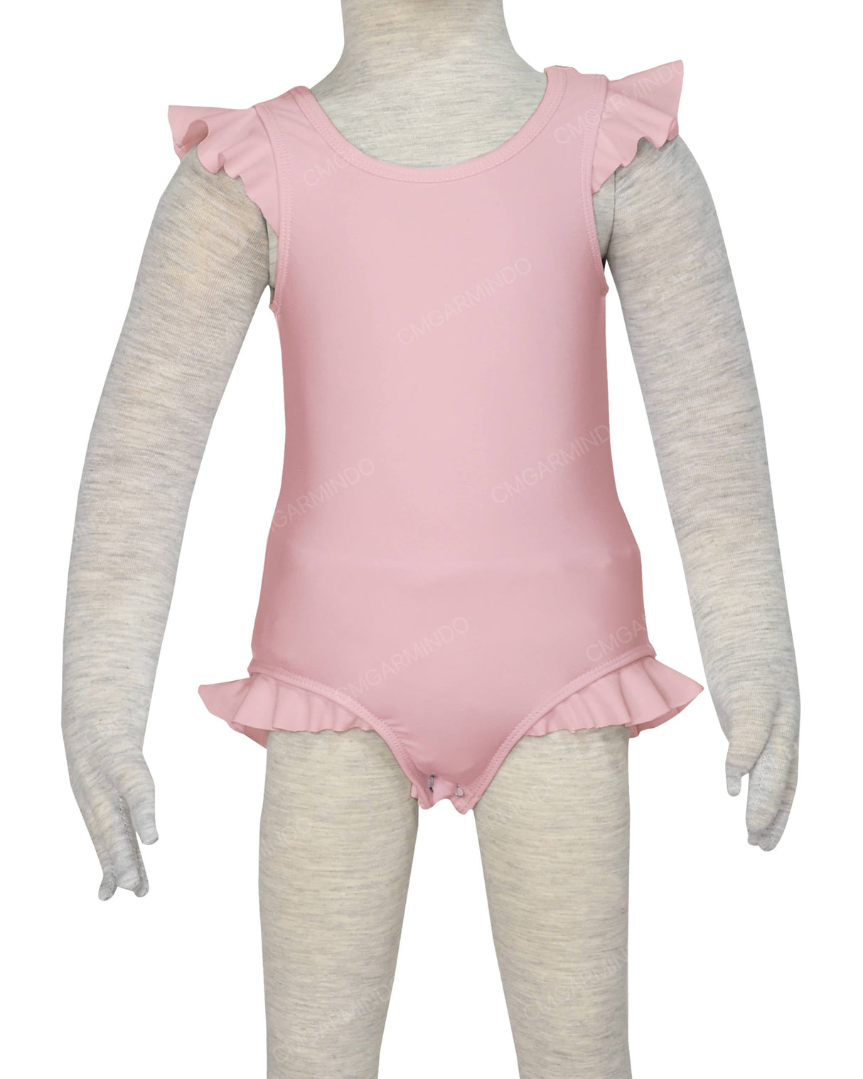Frill Shoulder and Leg Scoop Back Snaps One Piece