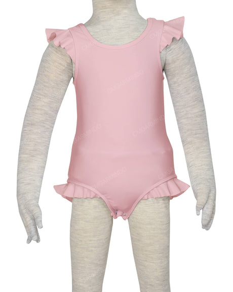 Frill Shoulder and Leg Scoop Back Snaps One Piece