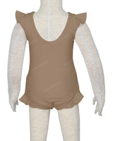 Frill Shoulder and Leg Scoop Back Snaps One Piece