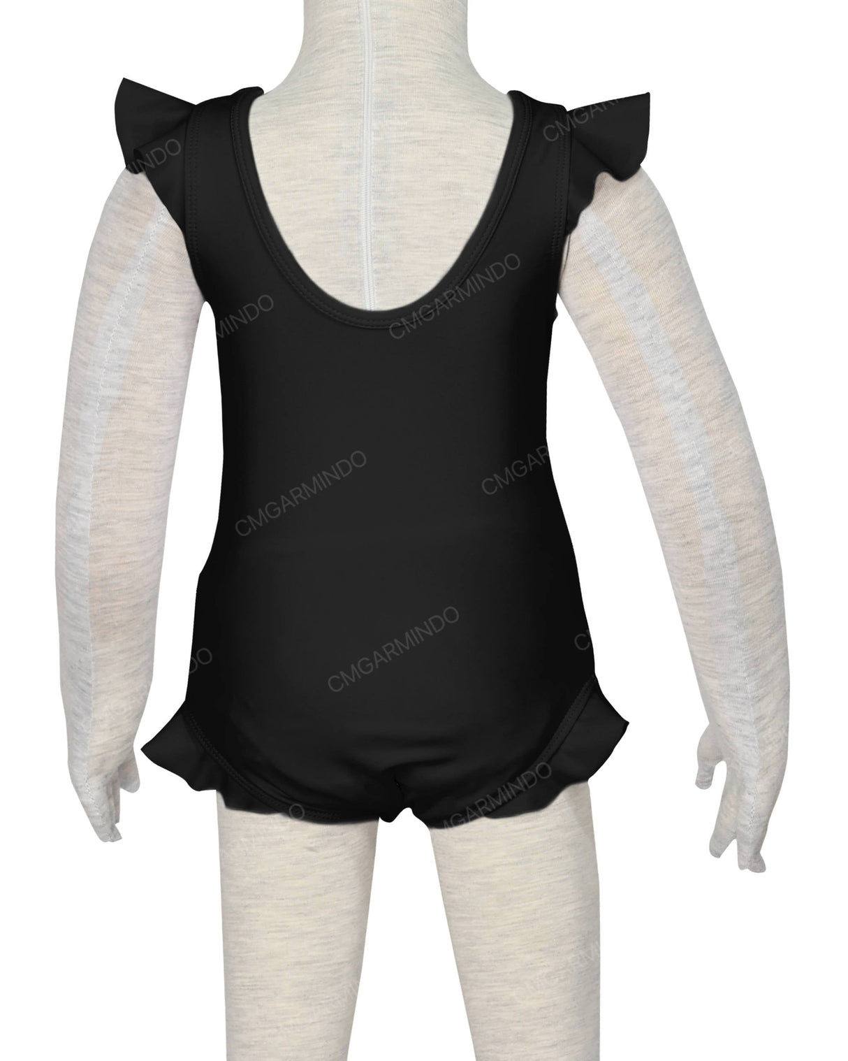 Frill Shoulder and Leg Scoop Back Snaps One Piece