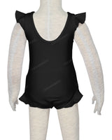 Frill Shoulder and Leg Scoop Back Snaps One Piece