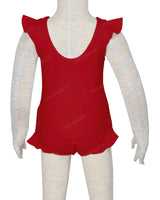 Frill Shoulder and Leg Scoop Back Snaps One Piece