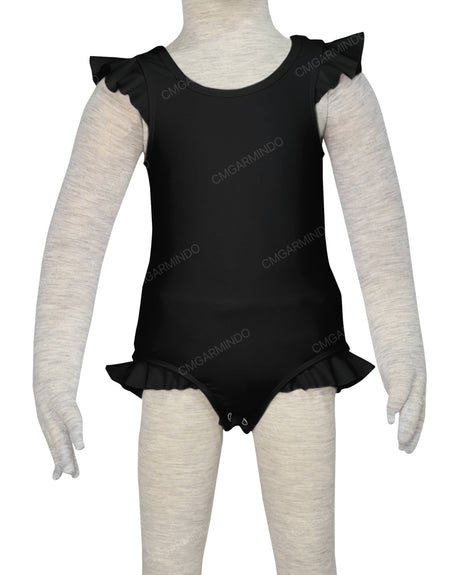 Frill Shoulder and Leg Scoop Back Snaps One Piece