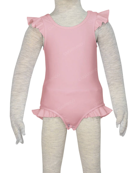 Frill Shoulder and Leg Scoop Back Snaps One Piece