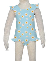 Frill Shoulder and Leg Scoop Back Snaps One Piece