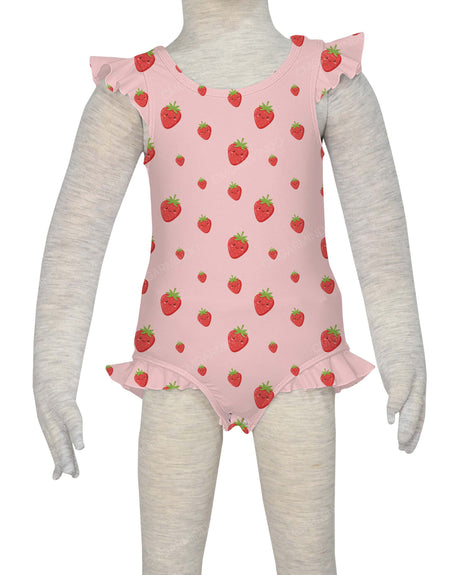 Frill Shoulder and Leg Scoop Back Snaps One Piece