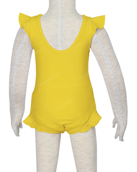 Frill Shoulder and Leg Scoop Back Snaps One Piece