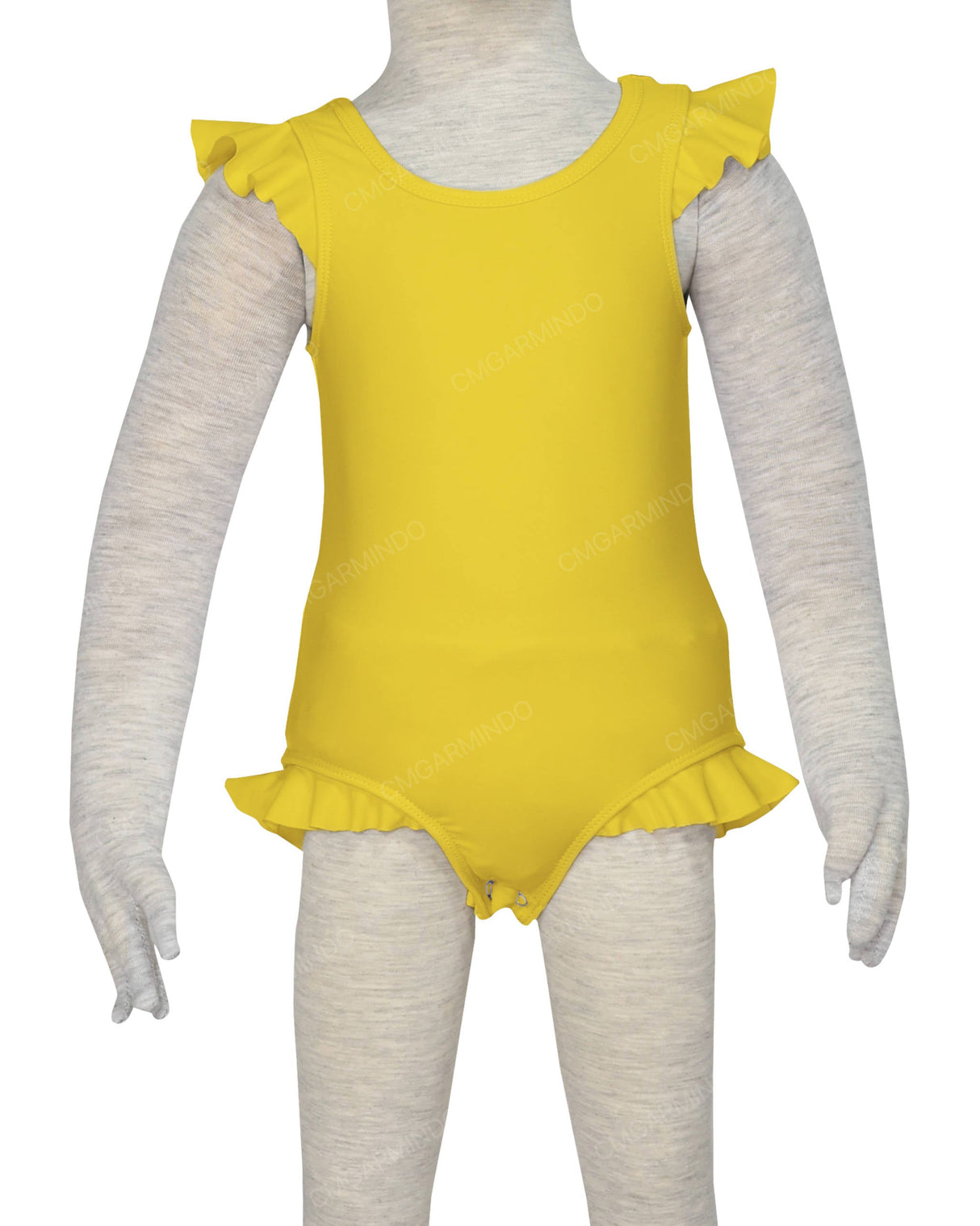 Frill Shoulder and Leg Scoop Back Snaps One Piece