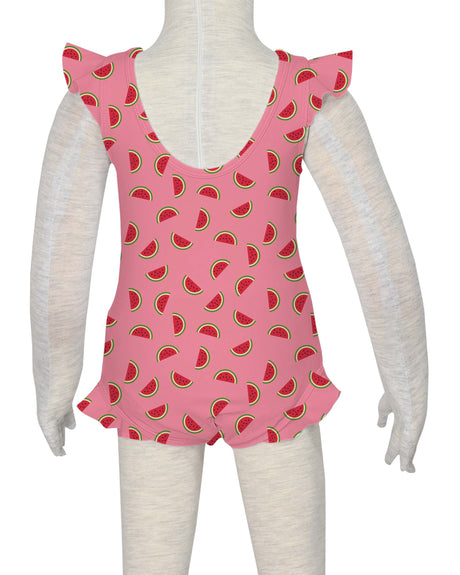Frill Shoulder and Leg Scoop Back Snaps One Piece