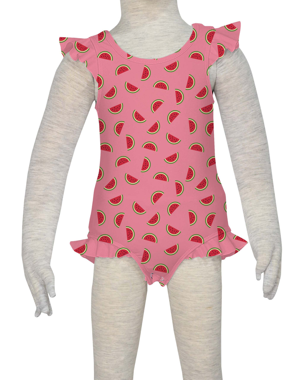 Frill Shoulder and Leg Scoop Back Snaps One Piece