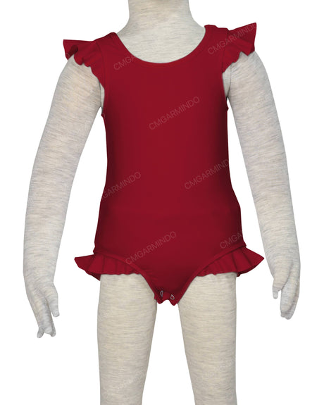 Frill Shoulder and Leg Scoop Back Snaps One Piece