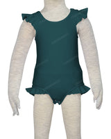 Frill Shoulder and Leg Scoop Back Snaps One Piece