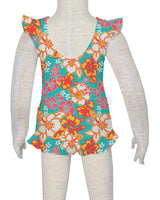 Frill Shoulder and Leg Scoop Back Snaps One Piece