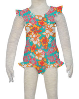 Frill Shoulder and Leg Scoop Back Snaps One Piece