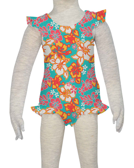 Frill Shoulder and Leg Scoop Back Snaps One Piece