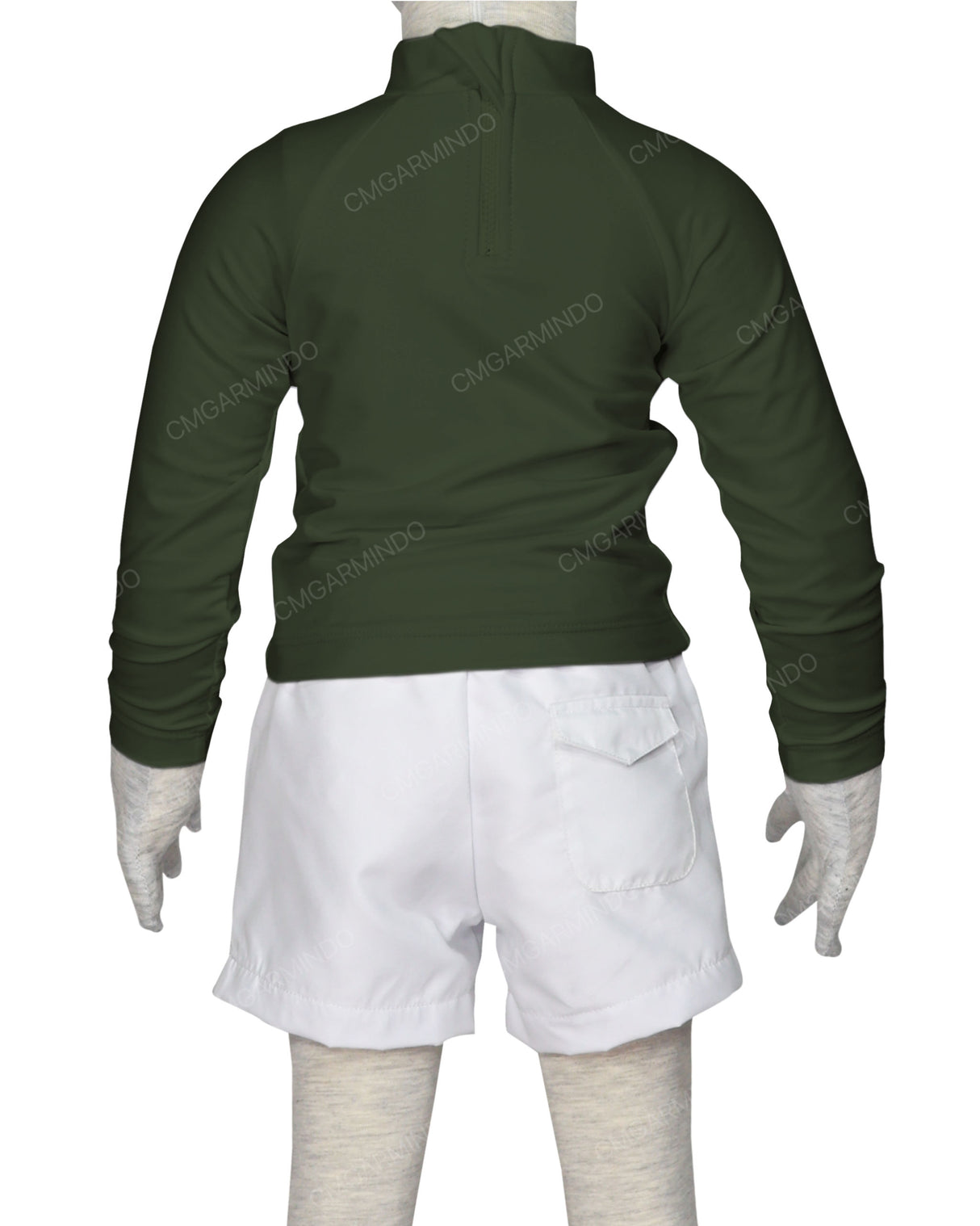 Long Sleeve Back Zip Raglan Rashie