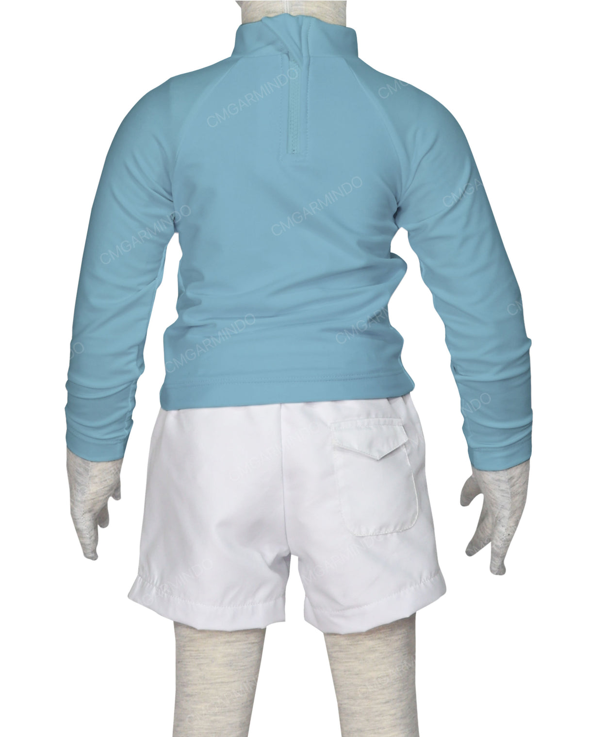 Long Sleeve Back Zip Raglan Rashie