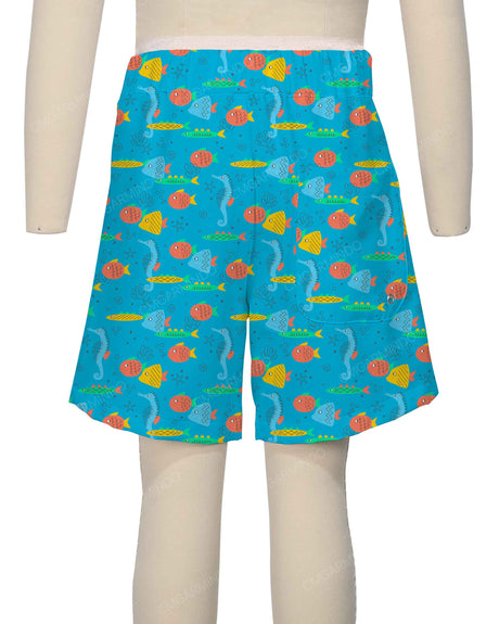 Fixed Front Elastic Back Boardshorts
