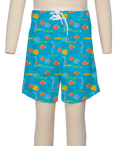 Fixed Front Elastic Back Boardshorts
