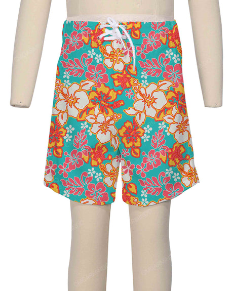 Fixed Front Elastic Back Boardshorts