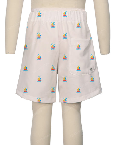Fixed Front Elastic Back Boardshorts