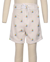 Fixed Front Elastic Back Boardshorts