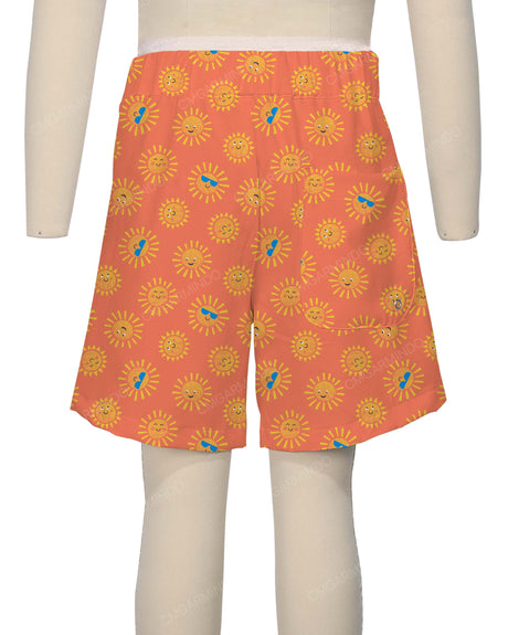 Fixed Front Elastic Back Boardshorts