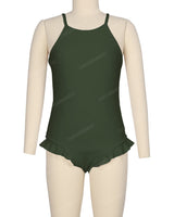Leg Frill Cross Back One Piece