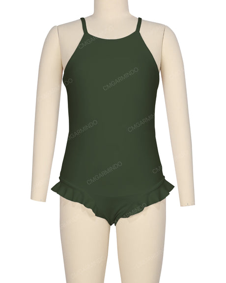 Leg Frill Cross Back One Piece