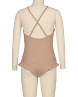 Leg Frill Cross Back One Piece