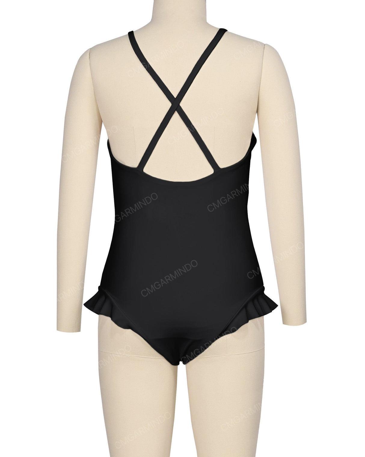 Leg Frill Cross Back One Piece