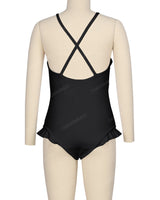 Leg Frill Cross Back One Piece