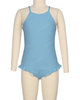 Leg Frill Cross Back One Piece