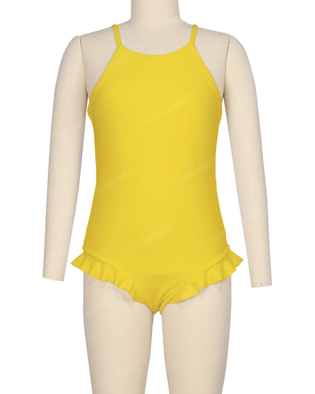 Leg Frill Cross Back One Piece