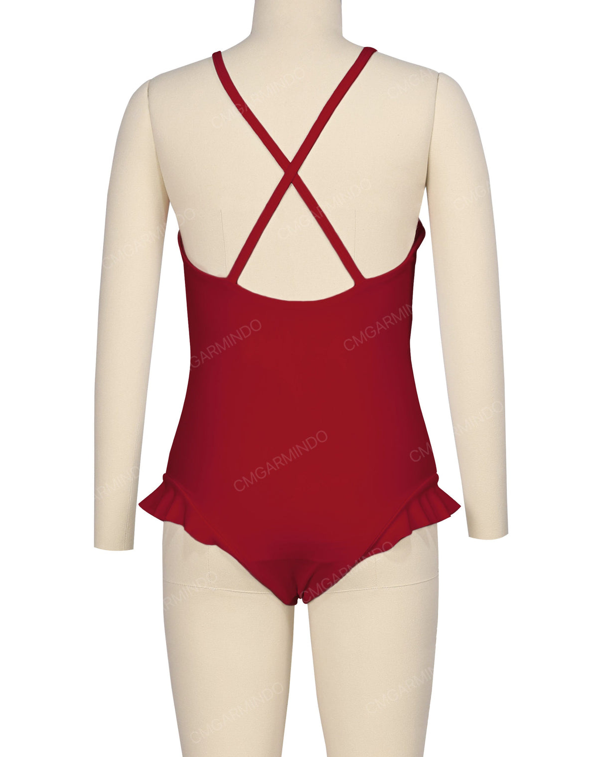 Leg Frill Cross Back One Piece