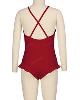 Leg Frill Cross Back One Piece