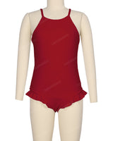 Leg Frill Cross Back One Piece