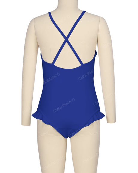 Leg Frill Cross Back One Piece