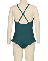 Leg Frill Cross Back One Piece